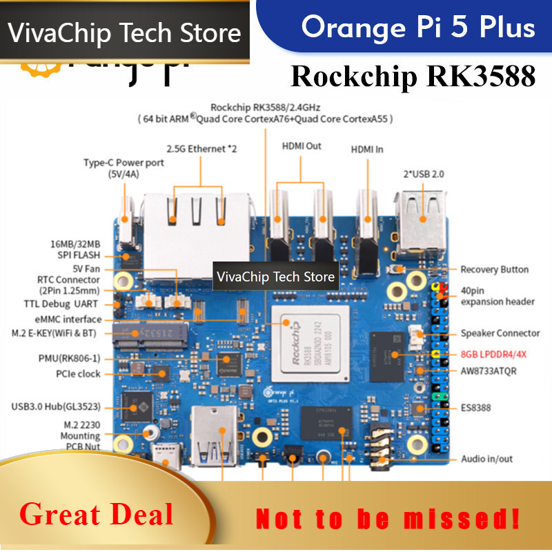 كمبيوتر لوحي أحادي اللوحة Oran - مراجعة Orange Pi 5 Plus 16Gb وسعره