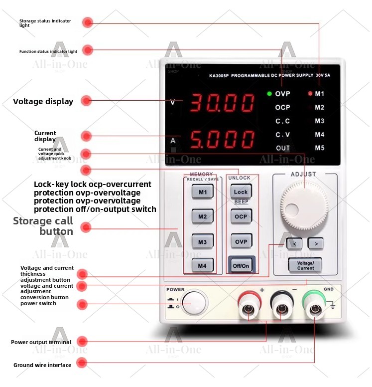 مصدر طاقة رقمي قابل للبرمجة KA - مراجعة Programmable Dc Power Supply 60V 5A وسعره